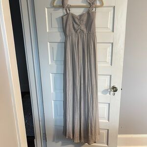 Carly Jean Los Angeles Light Gray Maxi Dress